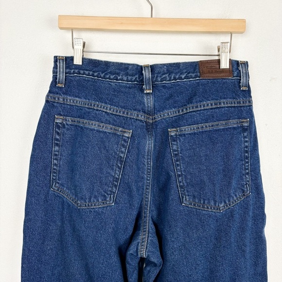 Vintage L.L. Bean Women's Red Fleece Lined Denim High Rise Jeans Sz 12 - Picture 5 of 10